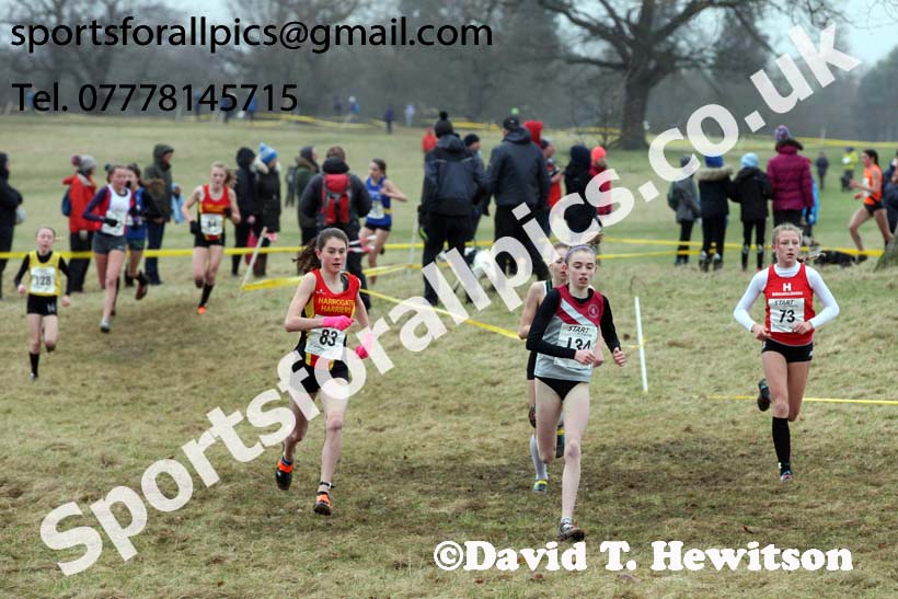 Girls under-15s, 2018 Northern Cross Country Champs., Harewood House, Leeds. Photo: David T. Hewitson/Sports for All Pics